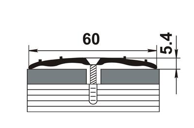 Порожек алюминиевый ПС-07 (900*60*5,4 мм)